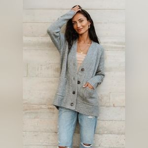 Grey Button-down Cardigan